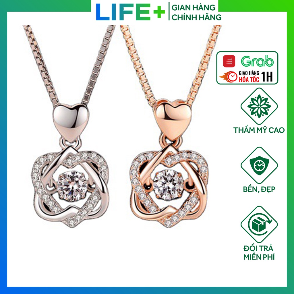 Dây chuyền trái tim, vòng cổ ngôi sao hợp kim bạc titan phong cách Hàn Quốc