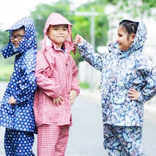 Bộ áo mưa trẻ em vải dù hoạt hình cho bé từ 5-8tuổi, áo mưa trẻ em cute
