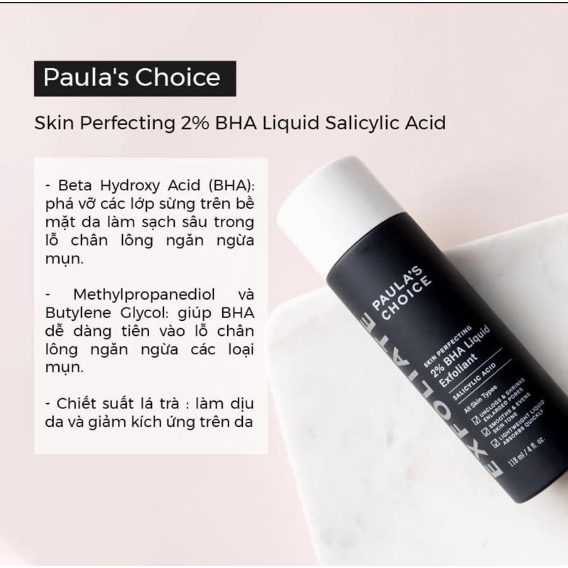 Dung Dịch Loại Bỏ Tế Bào Chết Paula's Choice Skin Perfecting 2% BHA Liquid Exfoliant 118ml và 30ml | BigBuy360 - bigbuy360.vn