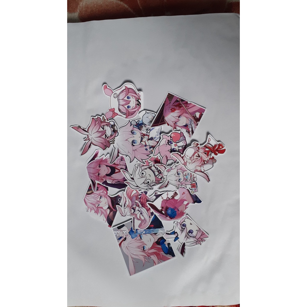 -  Set 10/15 Sticker Yae Sakura  hình dán game honkai chibi dán trang trí vali, điện thoại ...siêu đẹp