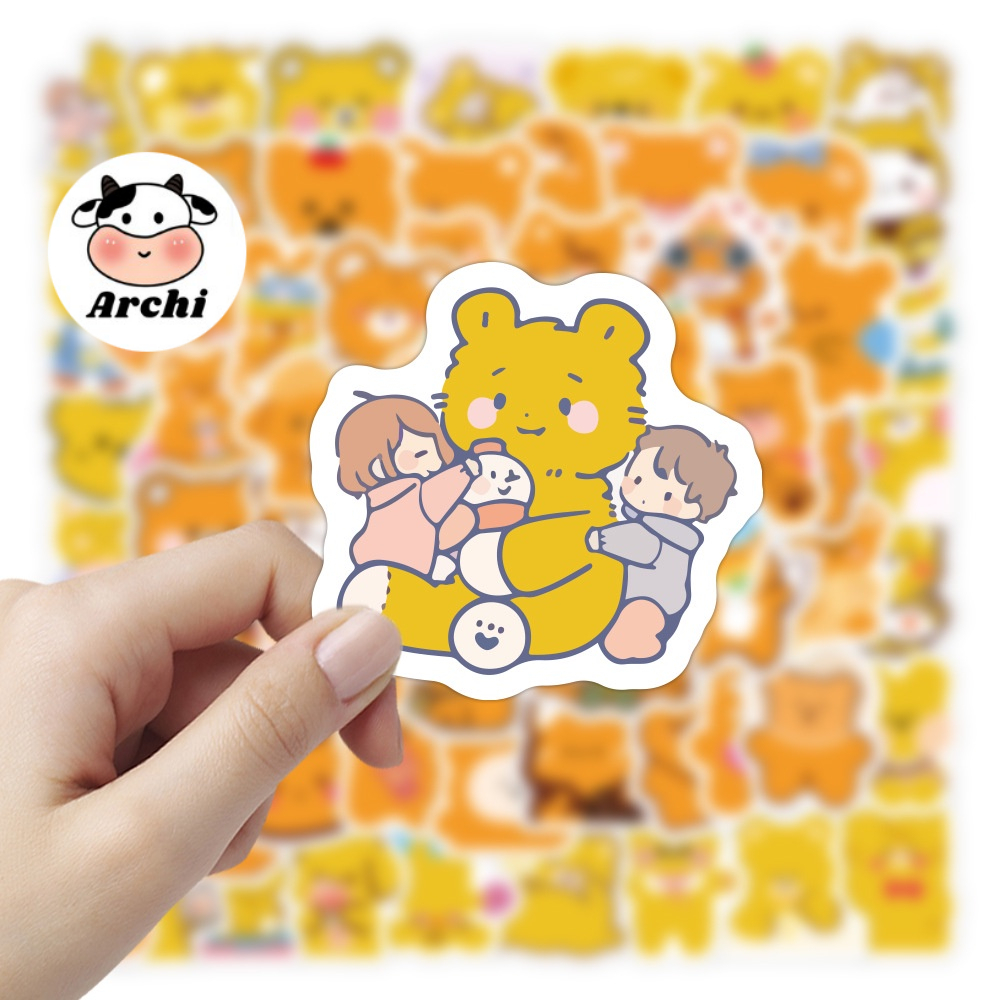 Sticker cute dán laptop, hình dán mũ bảo hiểm, điện thoại, vali set 10,50 miếng