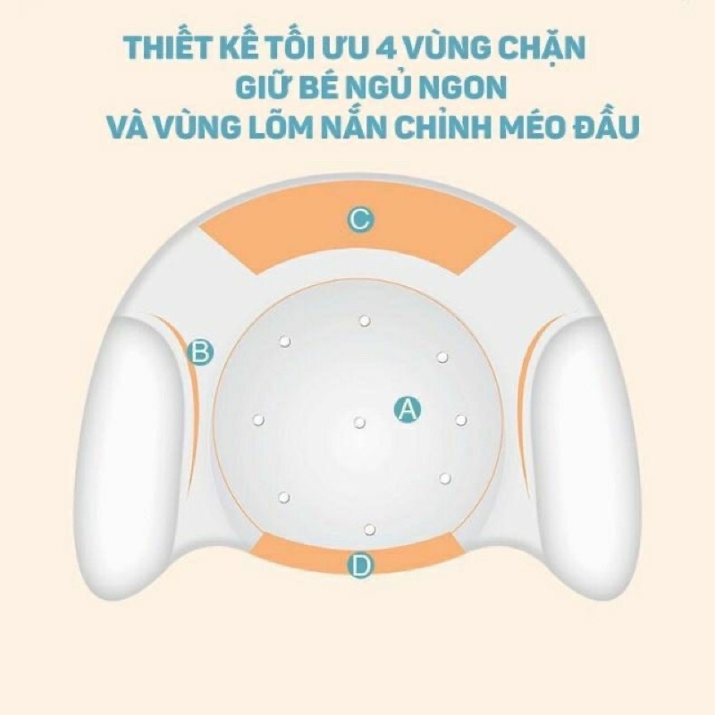 Gối cao su non chống méo đầu bẹp đầu Babymoov cho bé sơ sinh