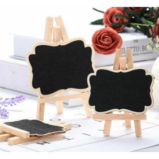 Bảng gỗ ghi chú Mini nền đen có giá đỡ kiểu vintage - [siêu bé] hnag có sẵn
