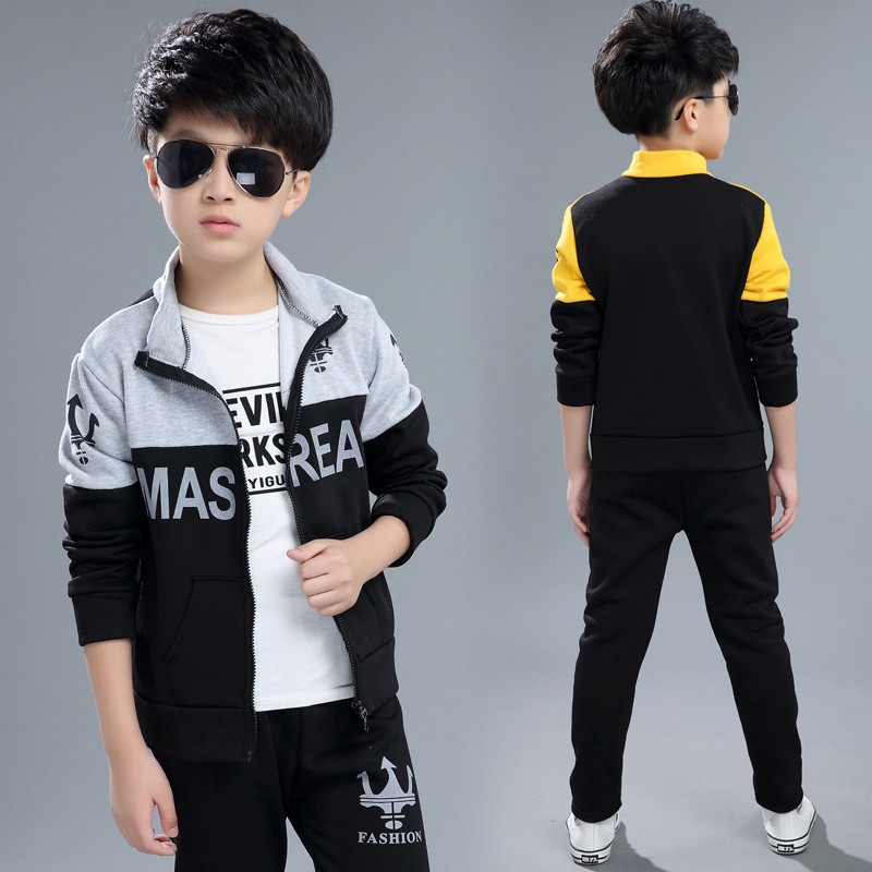 Bộ áo khoác + quần dài phong cách thể thao cho bé trai 4-12 tuổi