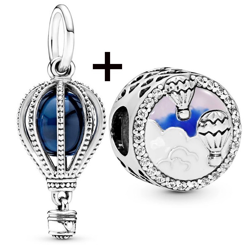 Bộ 2 La Bàn / Trái Tim / Máy Bay / Bóng Bay Màu Xanh Dương Dùng Trang Trí DIY