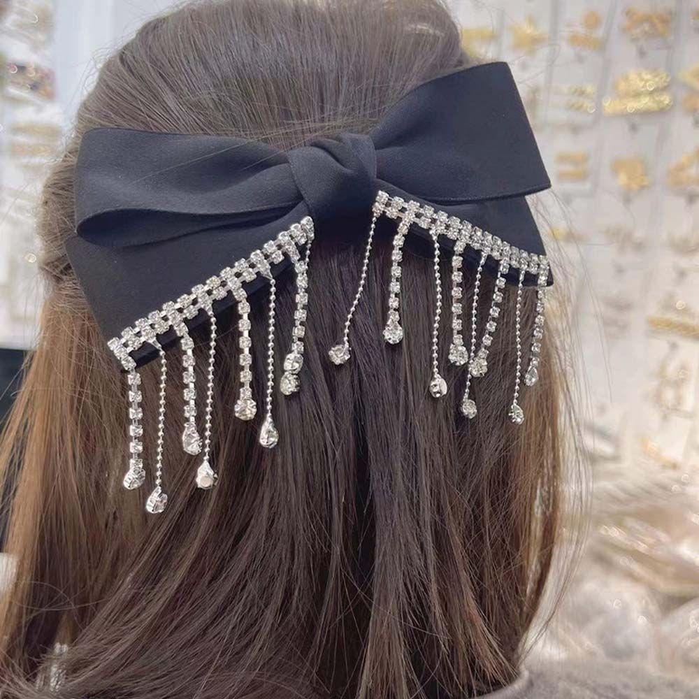 Kẹp Tóc Nơ Tua Rua VANES1 Lấp Lánh Ngọt Ngào|Dây Chuyền Xích Thời Trang Cá Tính|Kẹp Tóc Nữ Kiểu Dáng Thời Trang Thanh Lịch