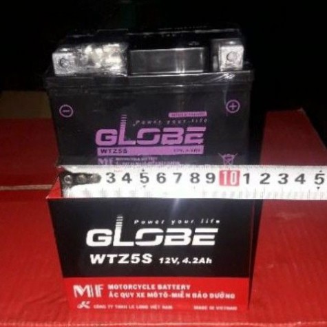 [ Giá siêu rẻ ] Bình ắc quy GLOBE WTZ5S ( 12V-4.2Ah ) lắp cho xe vision đời đầu , wave A , Airblade 110