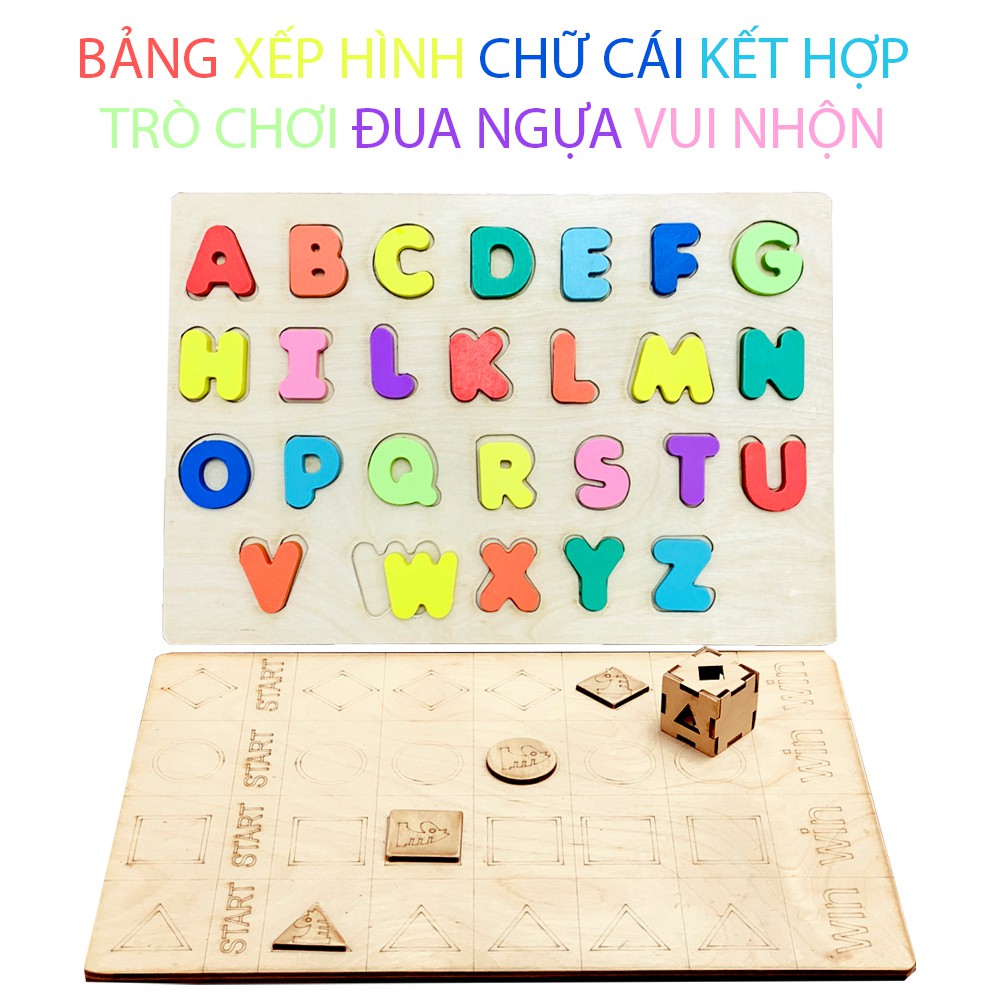 Đồ Chơi Ghép Hình Chữ Cái Tiếng Anh Kết Hợp Trò Chơi Đua Ngựa Board Game Bằng Gỗ Benrikid Đồ Chơi An Toàn Việt Nam