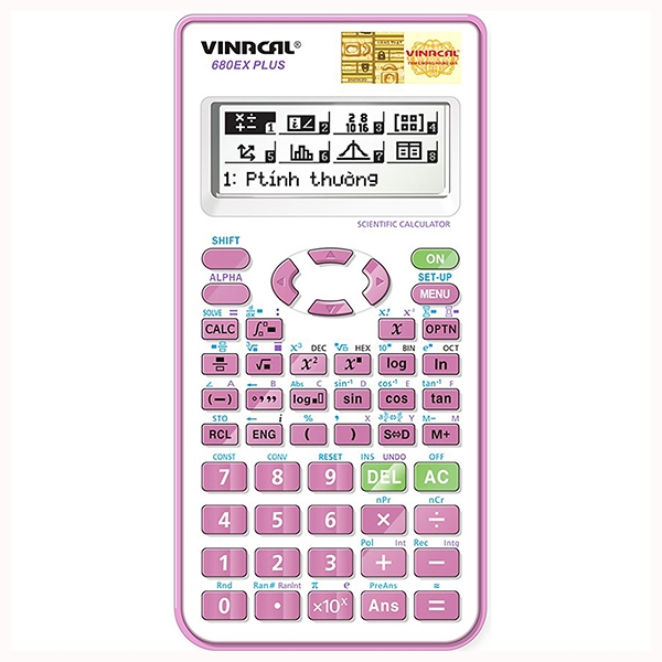 Máy Tính Vinacal 680EX Plus - Màu Hồng - Vinacal