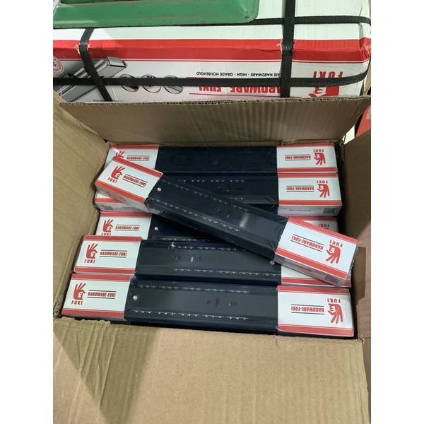 Ray trượt FUKI loại 3 tầng- bản 45mm- dài 25-50cm, ray bi ngăn kéo,kệ,tủ bếp,…