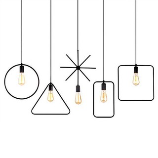 Đèn thả: Mẫu đèn thả hình học trang trí quán trà sữa