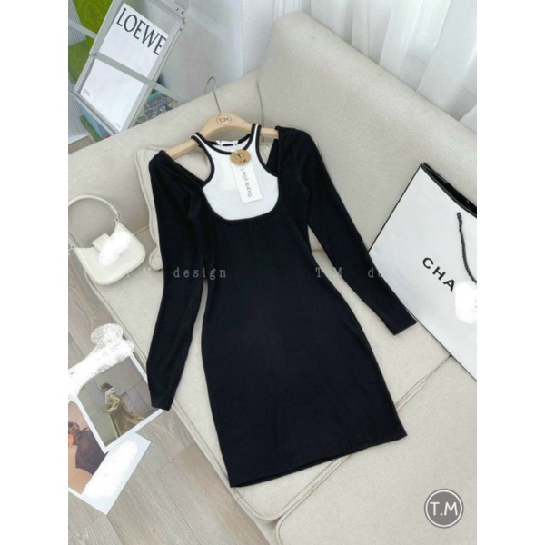 Đầm yếm 2 lớp tay dài body chuẩn đẹp(TV2 &amp; A15)