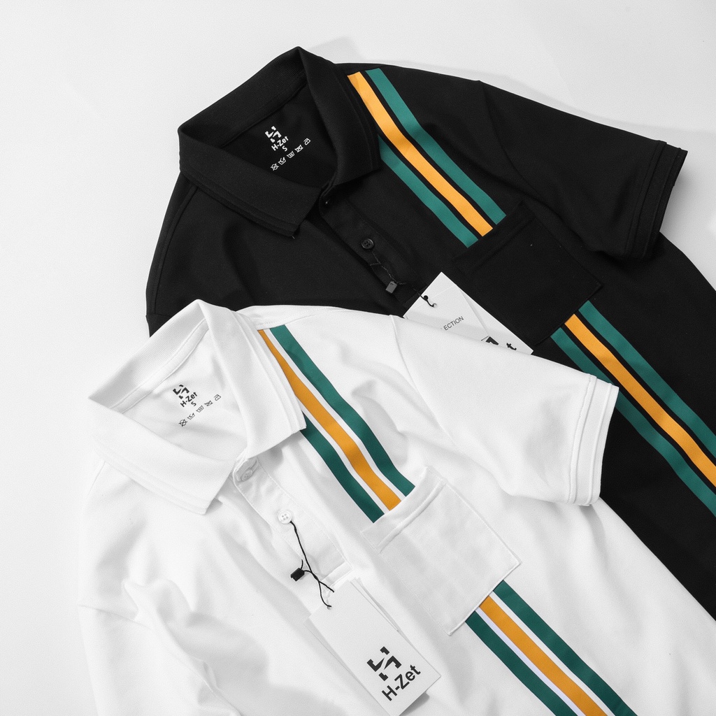Áo Polo Nam Cổ Bẻ Phối Kẻ Sọc H-Zet - Chất Vải Polo Cá Sấu Cao Cấp