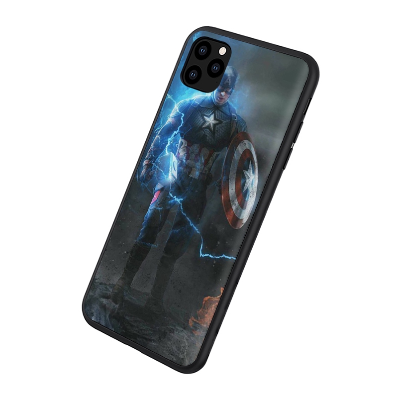 Ốp điện thoại hình Marvel Avengers captain ironman thanos cho Apple iPhone 11 Pro XS Max XR X 8 7 6S 6 Plus 5S 5 SE 2020