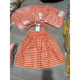 váy kẻ 2 dây bé gái
