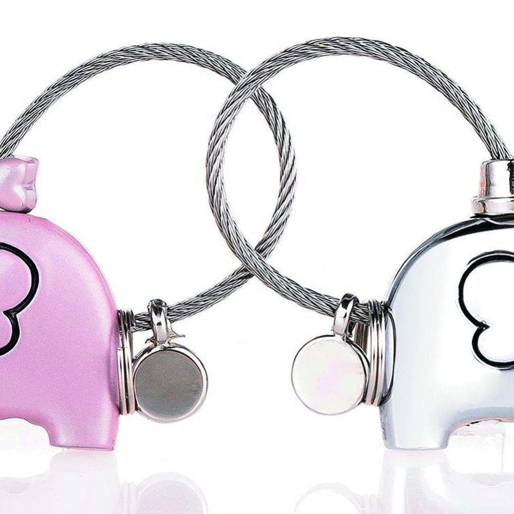 Móc Khóa Hình Chú Voi Hôn Nhau Đơn Giản Dễ Thương Làm Quà Tặng Lễ Tình Nhân D9K5