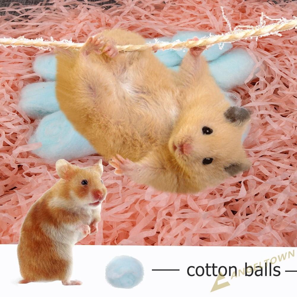 Set 100 quả bóng cotton nhiều màu sắc dễ thương dùng để giữ ấm chuột hamster