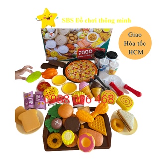 Quà giáng sinh cho bé - Hàng đẹp có hộp - Hộp đồ chơi nấu ăn 58 chi tiết các món ăn châu Á/ Châu Âu cho bé chơi