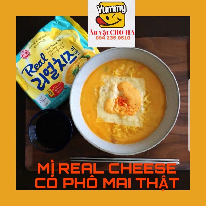 MÌ PHÔ MAI REAL CHEESE HQ 135Gr MÌ GÓI PHÔ MAI TAN CHẢY VÀ GÓI RAU CỦ OTTOGI ĂN VẶT ĂN LIỀN 리얼 치즈 🧀라멘 RAMEN KOREA🇰🇷🍜