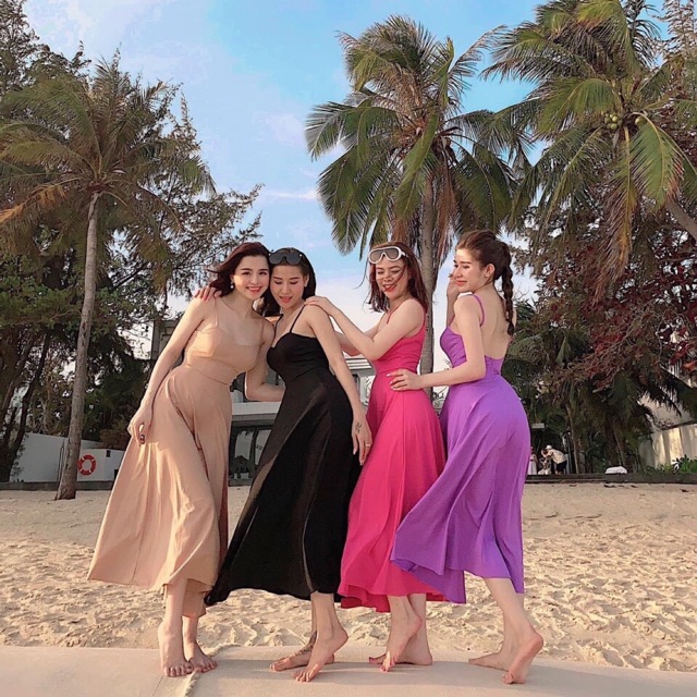 Đầm maxi dây