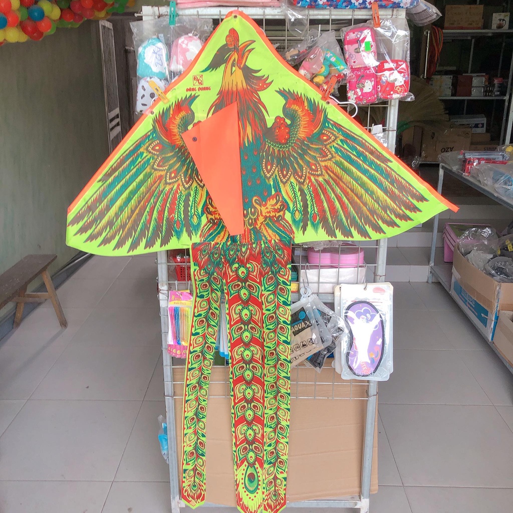 Diều đại bàng, diều phượng hoàng 2 đuôi, 3 đuôi chất liệu vài dù dài 1m8