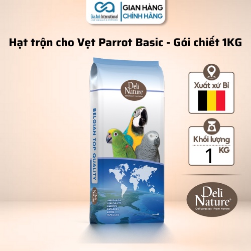 Hạt Trộn Bổ Sung Dinh Dưỡng Dành Cho Vẹt - Deli Nature Parrot Basic Gói CHIẾT 1KG