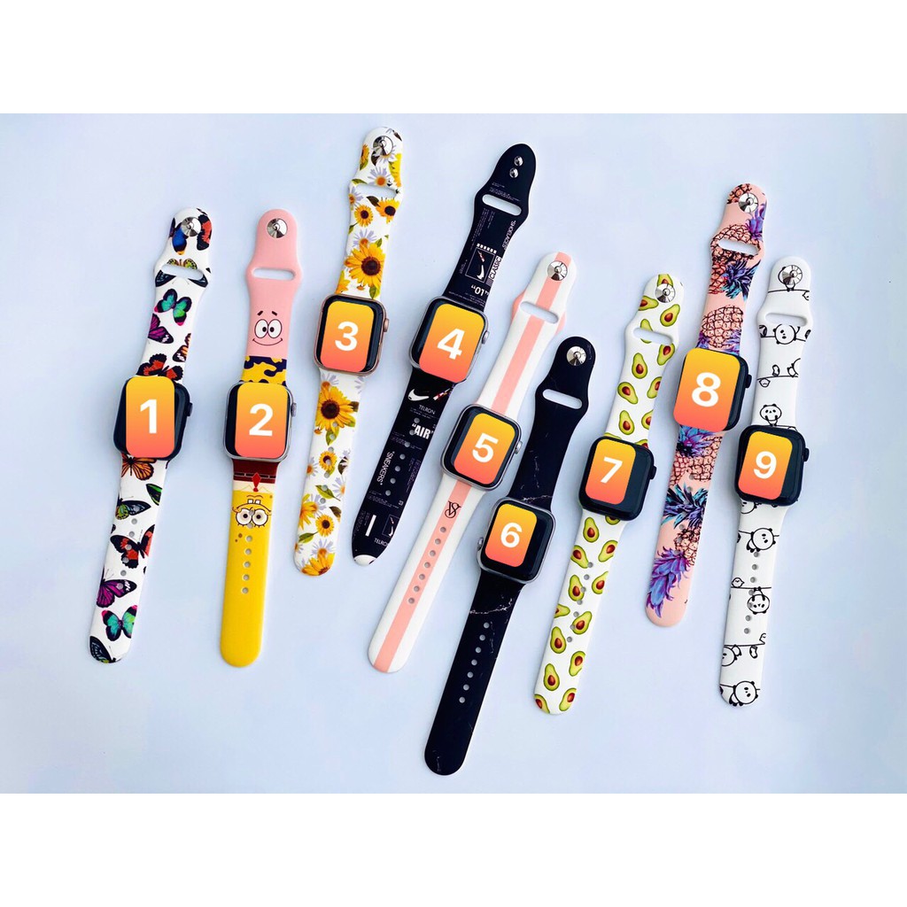 Dây Apple Watch cao su họa tiết hoạt hình