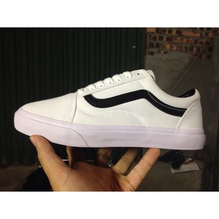 [KÈM HỘP] Giày Old Skool màu Trắng vạch đen