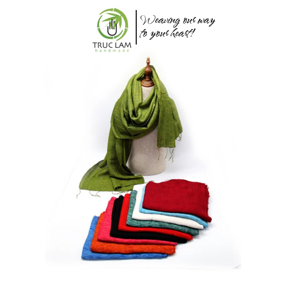 Khăn Choàng Nữ Thời Trang Cao Cấp Vải Lụa Đũi 100% Silk Nhiều Màu - Trúc Lâm Handmade