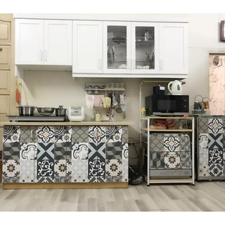 Set D22 30 ô(20x20cm) Decal gạch bông bamboo