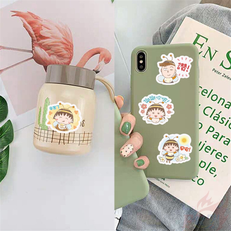 ❉ Chibi Maruko-chan Bee Style A - Anime Tarako Stickers ❉ 40Pcs/Set DIY Decals Stickers for Diary Laptop Scrapbooks Skateboard