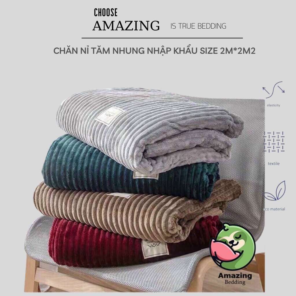 Chăn nỉ nhung tăm nhung nhập khẩu cao cấp 2m-2m2