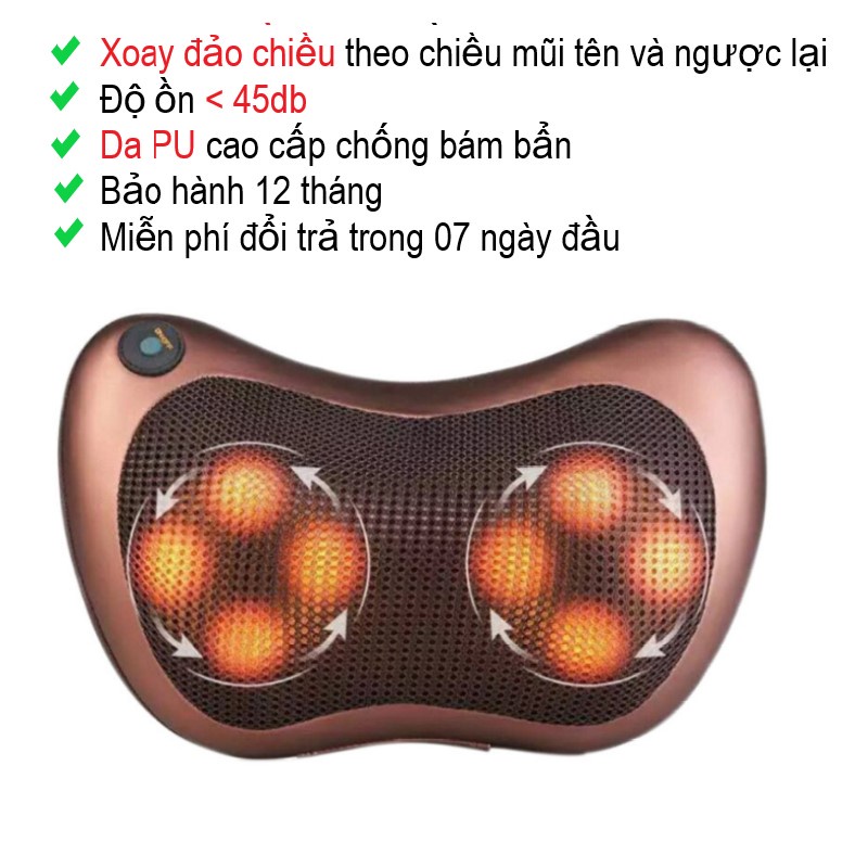 Gối massage cổ vai gáy hồng ngoại 8 bi cao cấp OTAWA, Máy massage cổ vai gáy - Món quà ý nghĩa cho người thân MS25