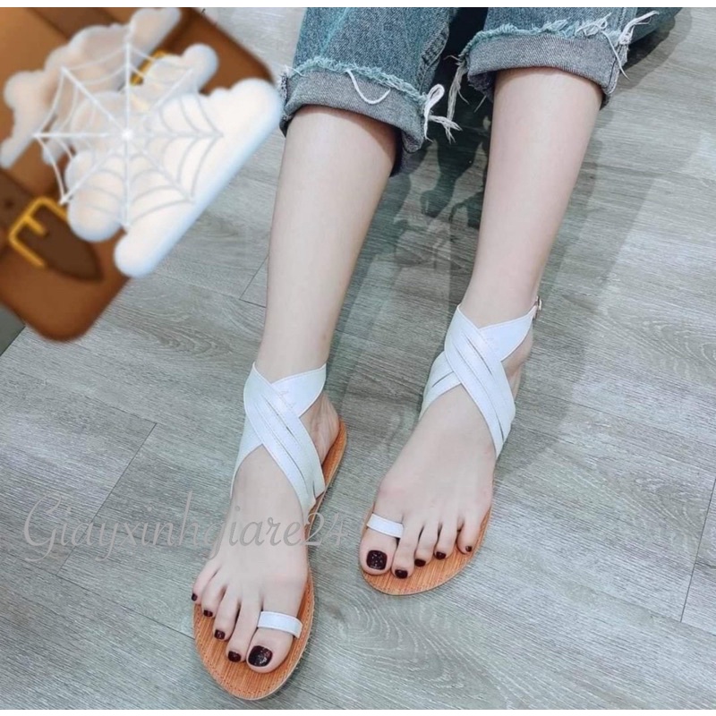 (Fom to) Giày sandal nữ chiến binh xỏ ngón quấn chéo cổ chân CBXN