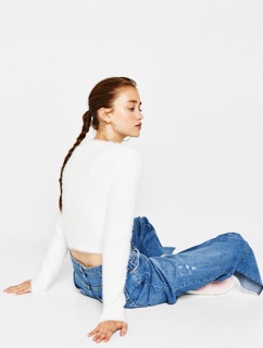 <CÓ SẴN> Croptop len lông thỏ