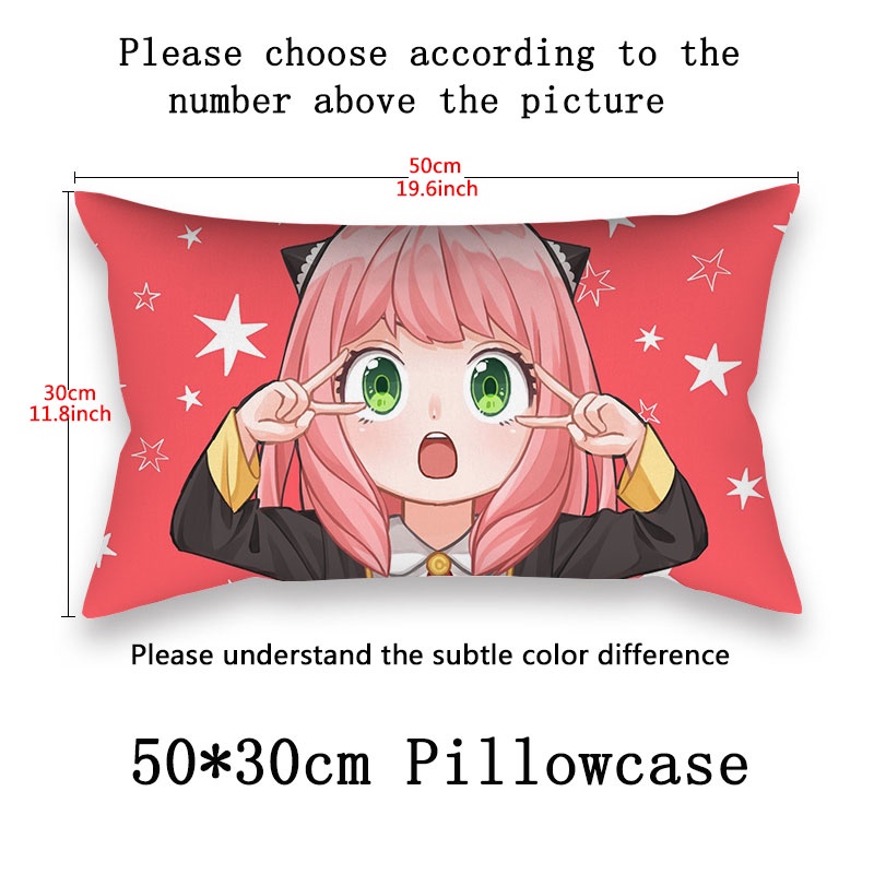 Vỏ Gối Vuông 50*30cm In Hình Phong Cách Anime Độc Đáo