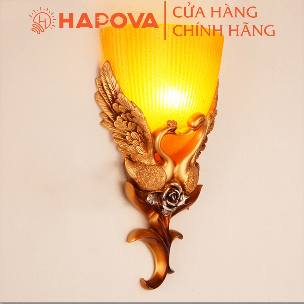 Bộ Đèn hắt Thiên nga Chao đá HAPOVA MAGNUS 6203 + Tặng kèm bóng Led