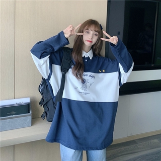 [SẴN] Áo polo tay dài ulzzang - Áo sweater polo unisex nam nữ thời trang
