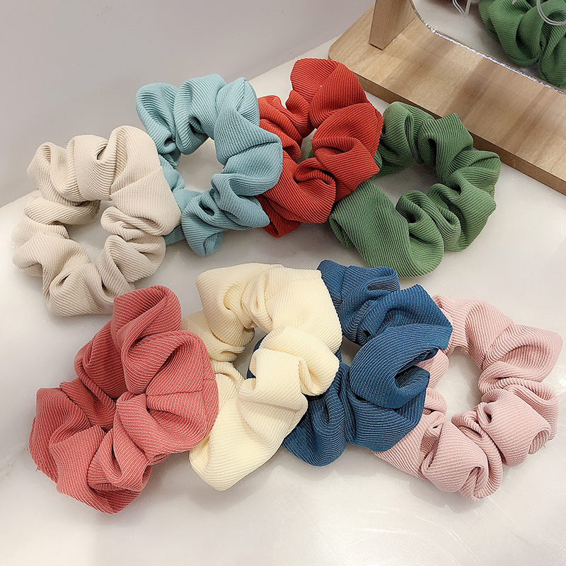 Dây Cột Tóc Scrunchies Chất Liệu Mềm Mại Màu Sắc Lấp Lánh Thời Trang Xinh Xắn