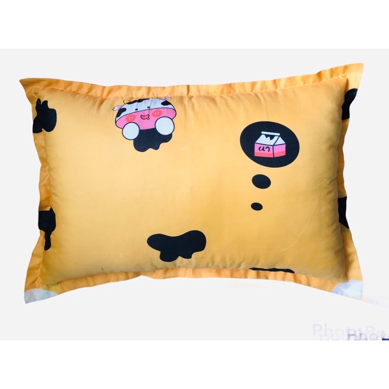 Vỏ gối đầu Cotton poly kèm ruột bông hạt cao cấp