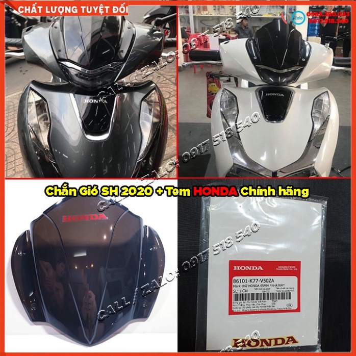 Chắn Gió Sh 2020 Trong Suốt + Tem HONDA Chữ Đỏ Chính Hãng Ảnh thật Sp