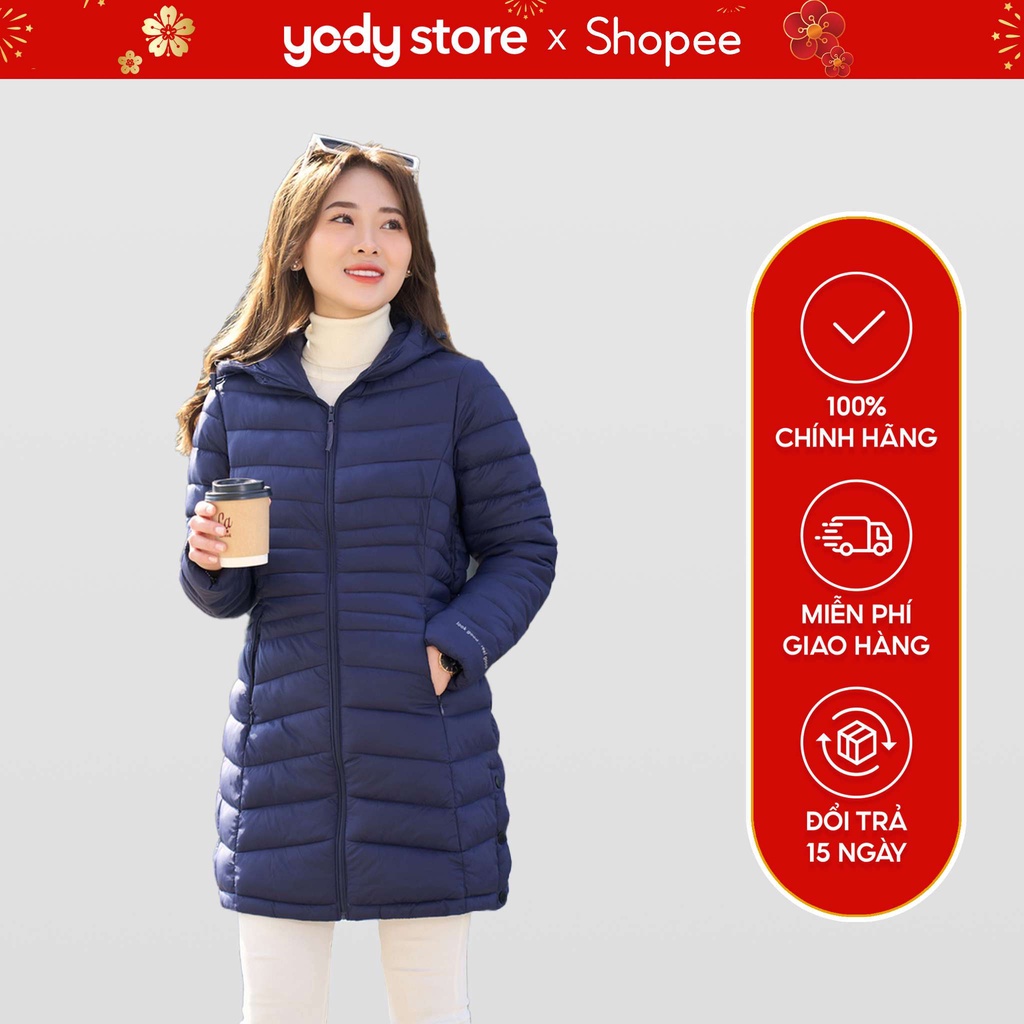 Áo phao YODY nữ thiết kế dáng dài basic áo phao siêu nhẹ PHN4002