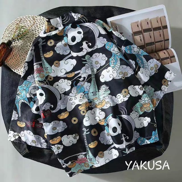 Haori Nhật Bản, áo khoác haori gấu trúc cùng đàn xanh siêu cute