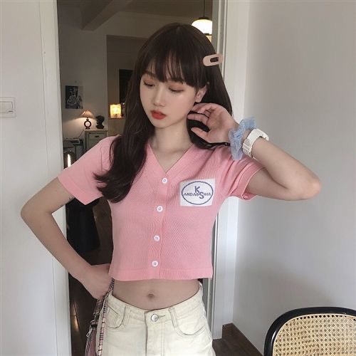 Áo thun borip croptop quảng châu, Áo croptop nữ cộc tay vải cotton mềm mại kiểu hàn chất mát