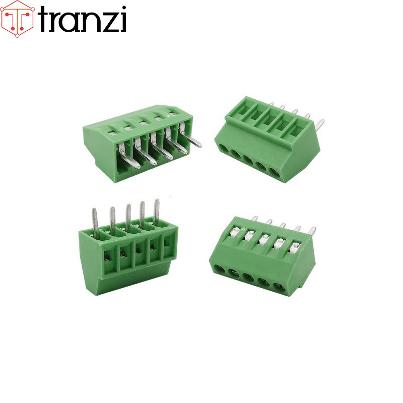 Cầu đấu 2.54mm KF128 2.54 5P chân cắm thẳng xanh - túi 1 cái