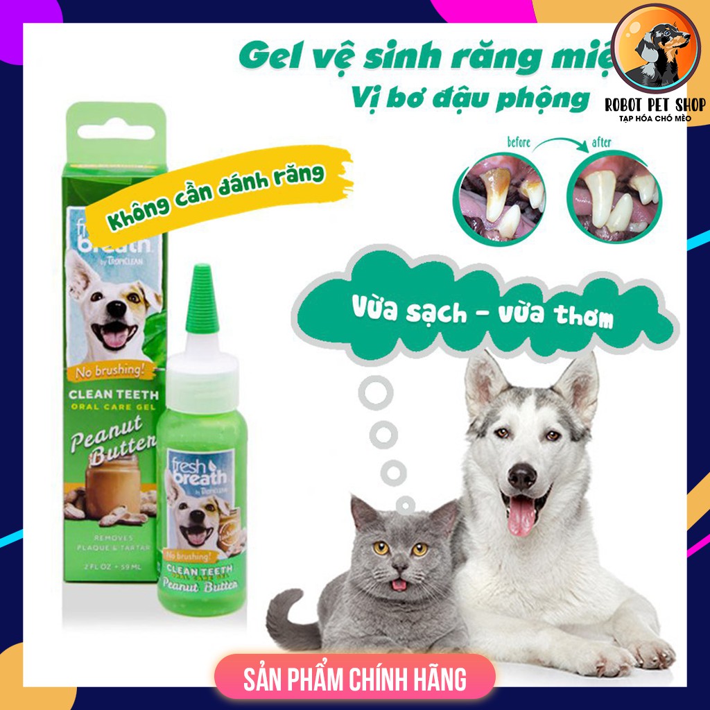 Fresh Breath Clean Teeth Gel 0.5z - WIP - Gel vệ sinh răng miệng chó mèo 14.8ml - ROBOT PETSHOP
