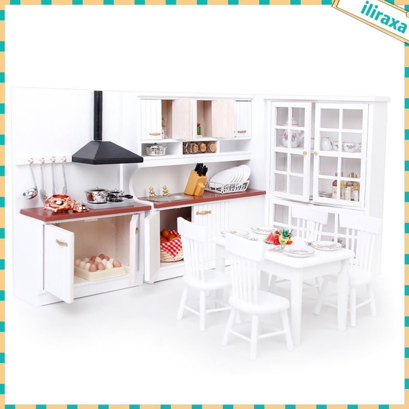 Bộ Đồ Nội Thất Bằng Gỗ Tỉ Lệ 1 / 12 Trang Trí Nhà Búp Bê