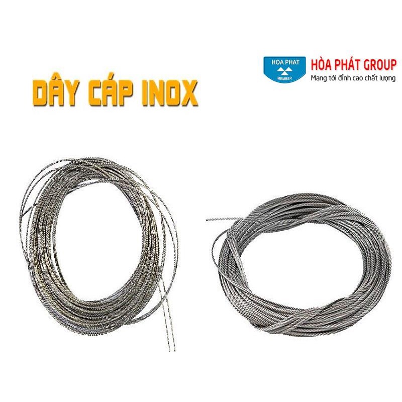 Dây cáp giàn phơi thông minh, Dây cáp inox 304 chính hãng Hòa Phát chắc chắn , dẻo dai, không xù đứt, dễ dàng lắp đặt