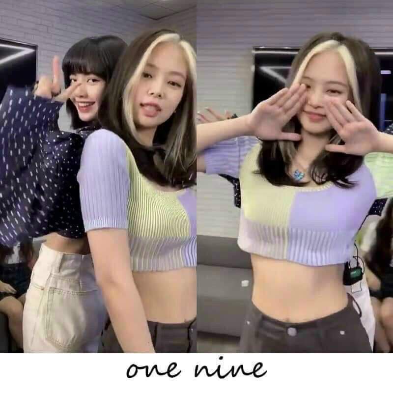 Áo thun croptop Jennie BLACKPINK len thun dệt kim cao cấp