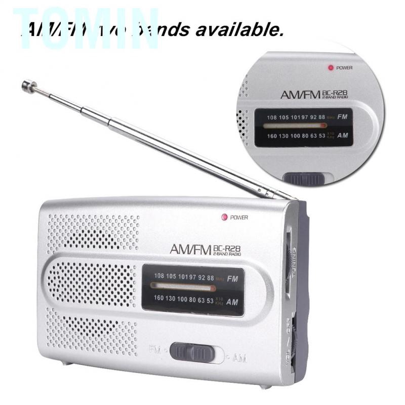 Tomin FM radio Portable Multi-Functional Mini Pocket AM/FM Radio Speaker Receiver Telescopic Antenna